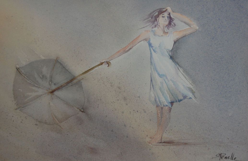 Odile Penelle Robe légère Aquarelle