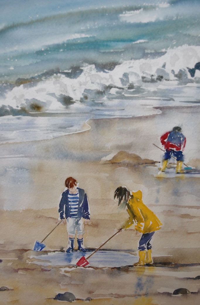 Odile Penelle La Plage Aquarelle